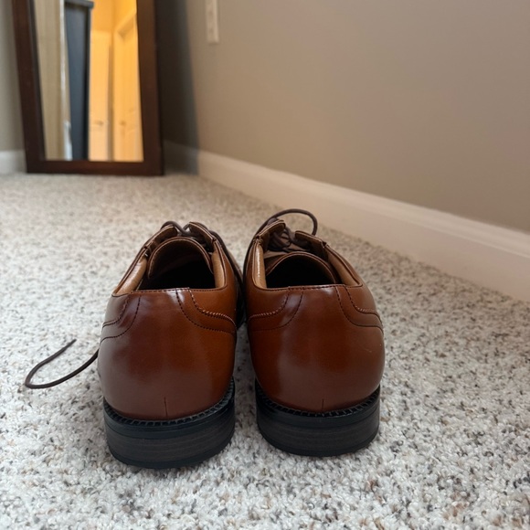 Dockers Tan Brown Leather Men's Oxfords Shoes Tie Stitching - Picture 3 of 7